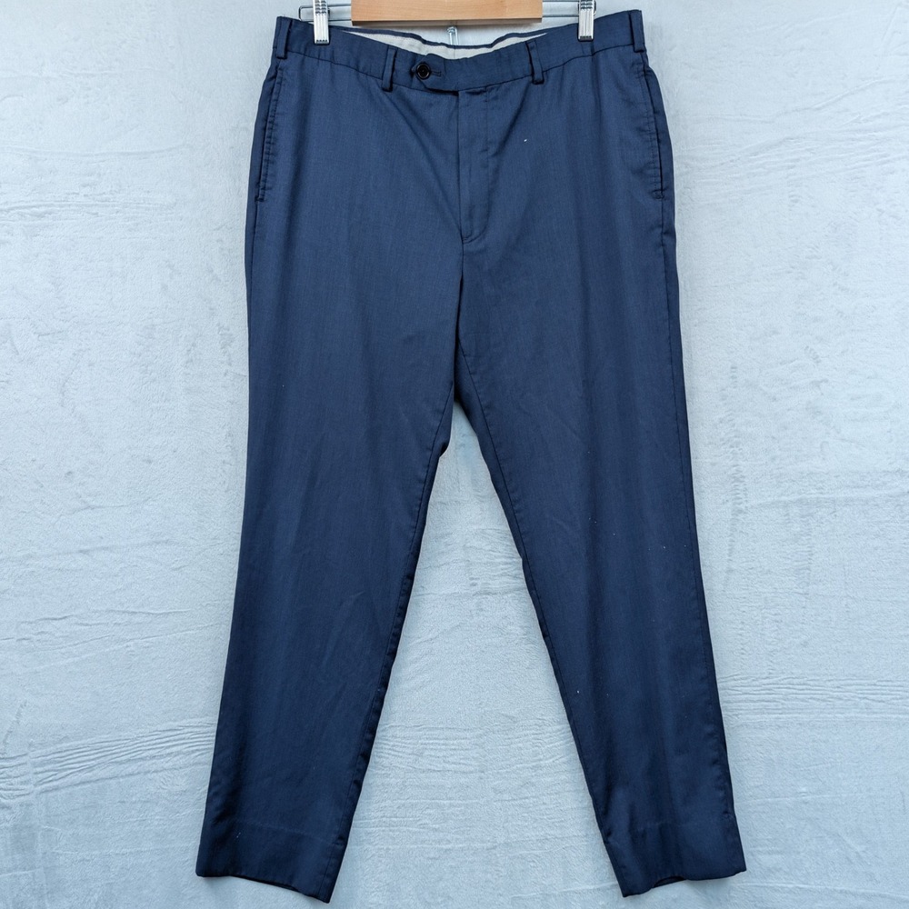Brooks Brothers Trousers Men's 38x32 Navy Blue Merino Wool Stretch Regent Fit